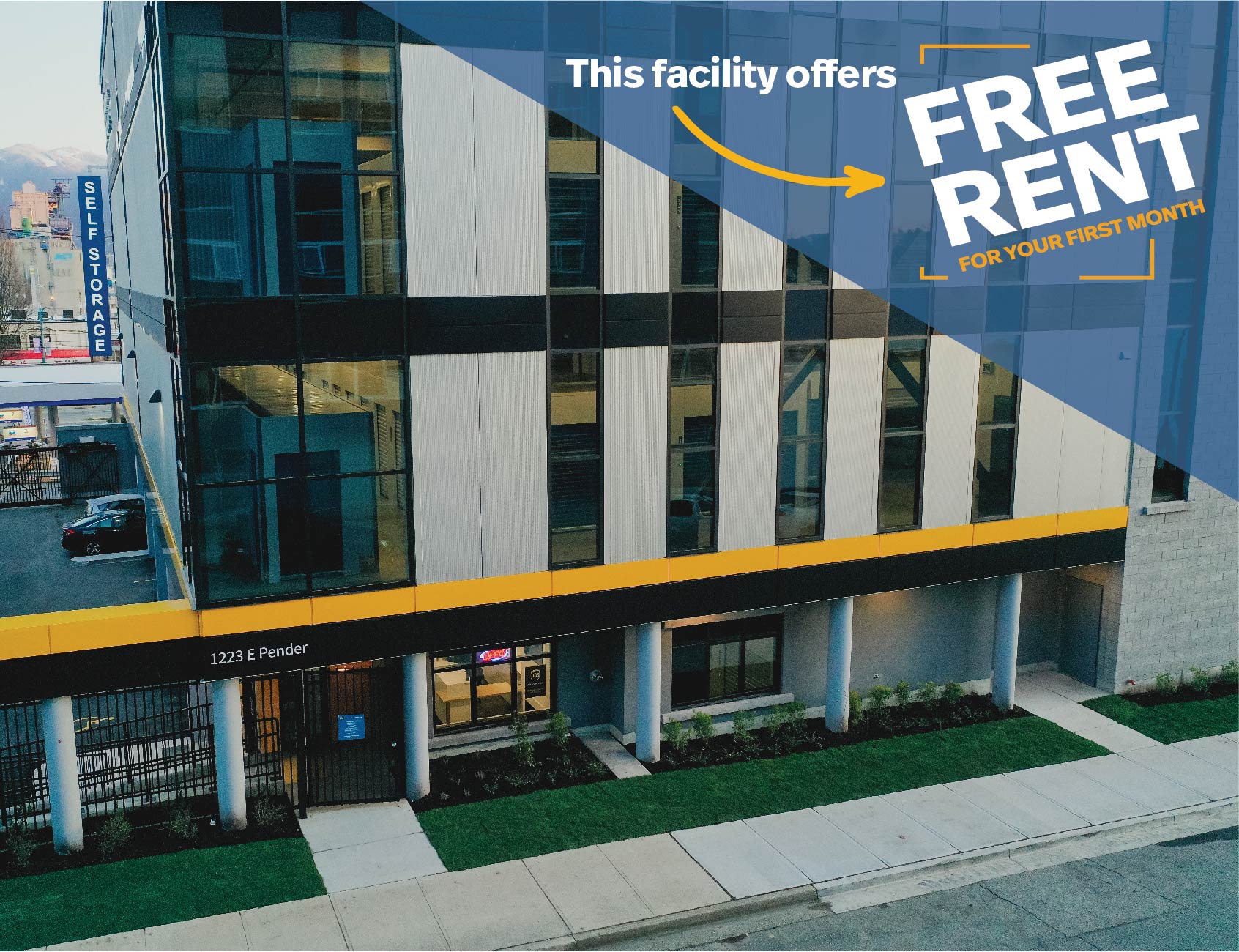 Our self-storage facility in Vancouver BC on 1223 East Pender Street